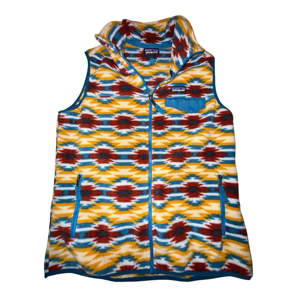 Patagonia Synchilla Fleece Vest Women's Size L Wild Desert Prairie Gold Aztec